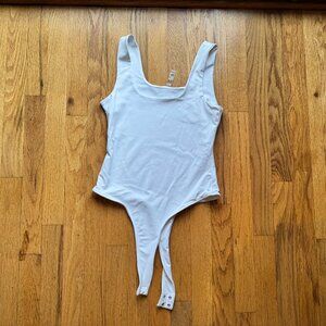 Zara White Square-Neck Sleeveless Bodysuit